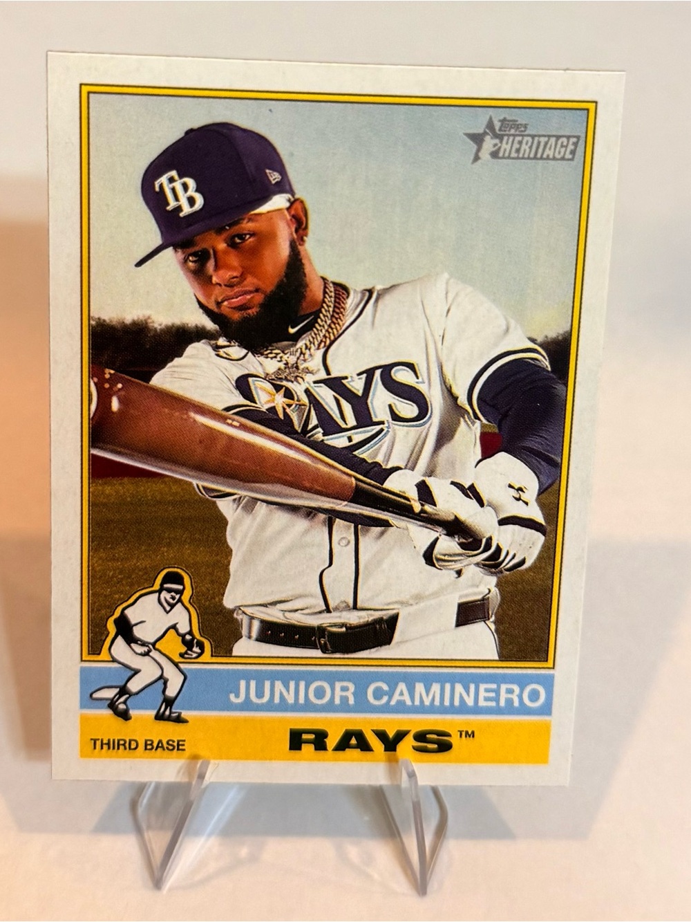 2025 Topps Heritage # 280 Junior Caminero 3B Tampa Bay Rays Baseball trading